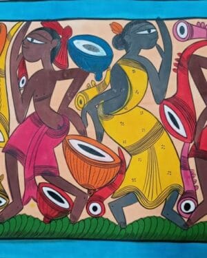 Tribal dance - Patua-Pattachitra painting - Rojina - 04