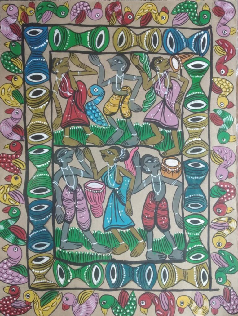 Tribal dance #5 - Patua/Pattachitra painting (11