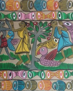 Tribal dance - Patua-Pattachitra painting - Sarabala - 09