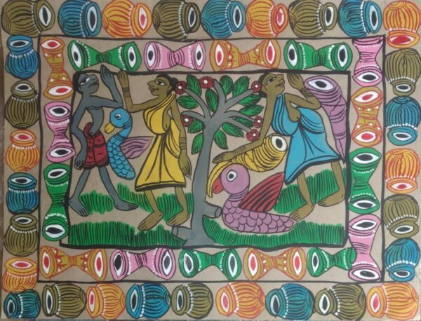 Tribal dance - Patua-Pattachitra painting - Sarabala - 09
