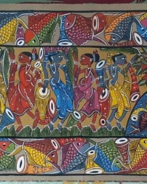 Tribal dance - Patua-Pattachitra painting - Sitara Chitrakar - 03