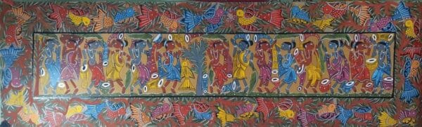 Tribal dance - Patua-Pattachitra painting - Sitara Chitrakar - 04