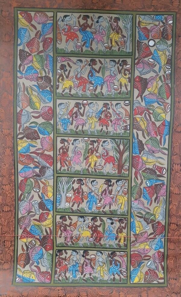 Tribal dance - Patua-Pattachitra painting - Sitara Chitrakar - 05