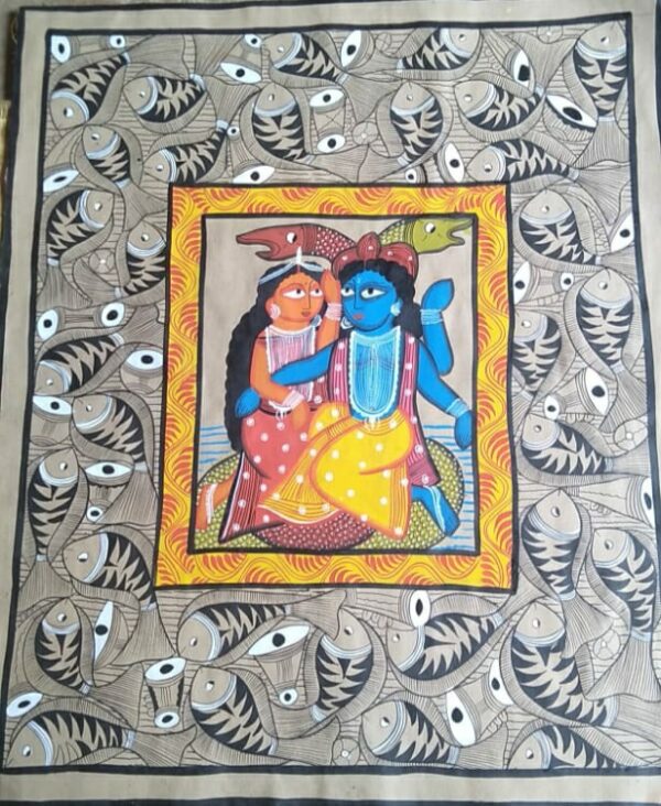 Radha Krishna - Patua-Pattachitra painting - Soniya Chitrakar - 04