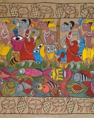 Tribal dance - Patua-Pattachitra painting - Tinku Chitrakar - 06