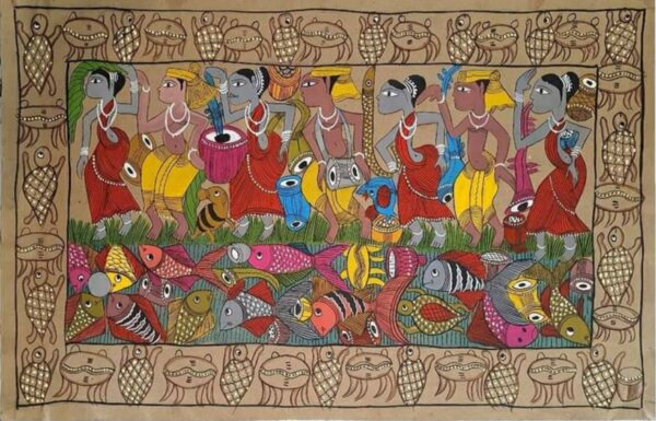 Tribal dance - Patua-Pattachitra painting - Tinku Chitrakar - 06