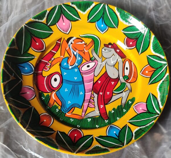 Patua art handpainted plate - Indian handicraft - Mabiya - 07