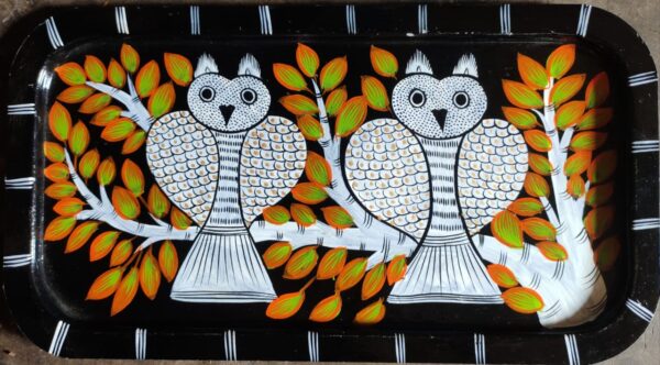 Patua art handpainted tray - Indian handicraft - Mabiya - 02