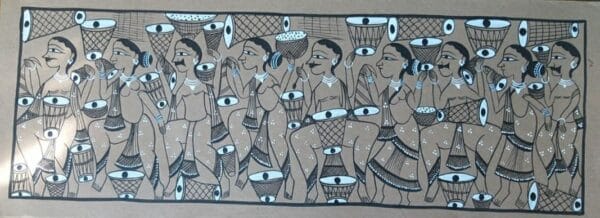 Tribal dance - Patua-Pattachitra painting - Jahanara Chitrakar - 07