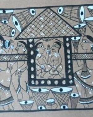 Tribal dance - Patua-Pattachitra painting - Jahanara Chitrakar - 08