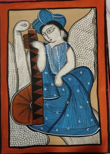 Saraswati Kalighat Art Mousumi Chitrakar 01