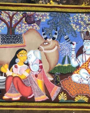 Shiva Durga Kalighat Pat Art Rahman Chitrakar 07