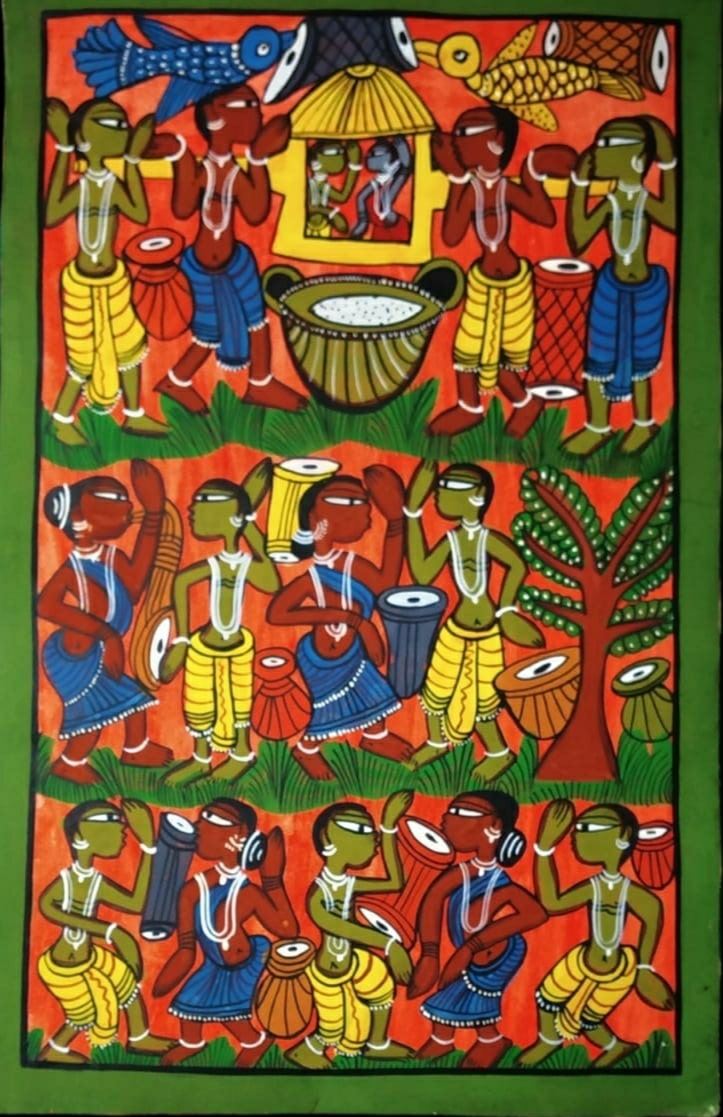 Tribal Painting #6 – Patua/Pattachitra painting (1 feet 10″ x 1 feet 2″)