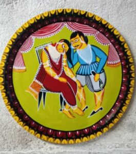 Kalighat painting on plate - Indian Handicraft (26