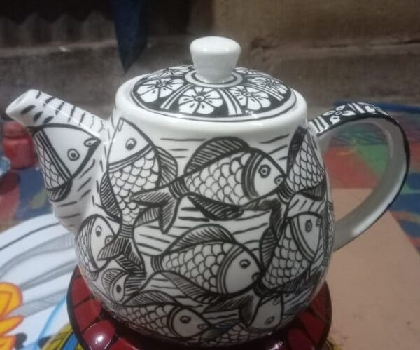 Patua art on teapot - Indian handicraft - Ajay Chitrakar - 06