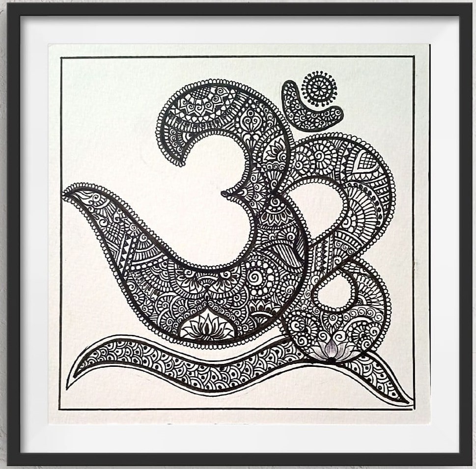 Lord Shiva of Mandala Art | Gel Pen Sketching with Frame | By Parisha  Thukral