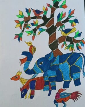 Tree of Life - Gond painting - Ashish - 01
