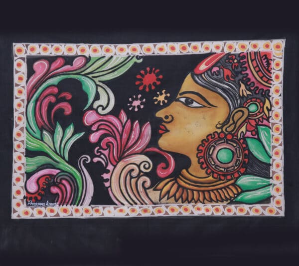 Lady's Face-Batik painting-Prasanna Kumar - 04