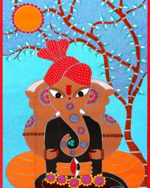 Lord Ganesh - Madhubani painting - Renu Singh - 06