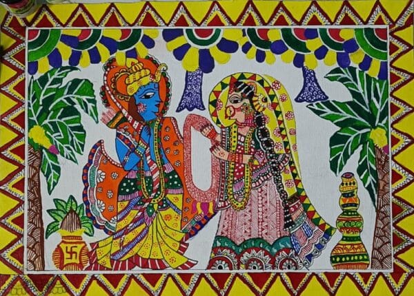 Ram Sita Jaimala - Madhubani painting - Ashish - 02