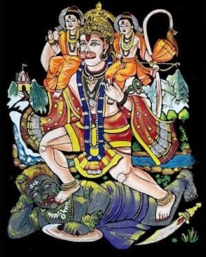 Hanuman - Madhubani painting - Ashish - 08