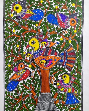 Tree of Life - Madhubani painting - Avdhesh Kumar - 07