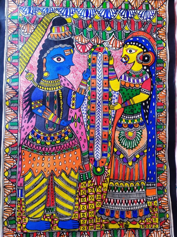Shiv Parvati Vivah - -Madhubani painting - Avdhesh Kumar - 08