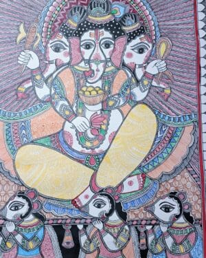 Shree Ganesh - Madhubani painting - Bhagavan Thakur - 01