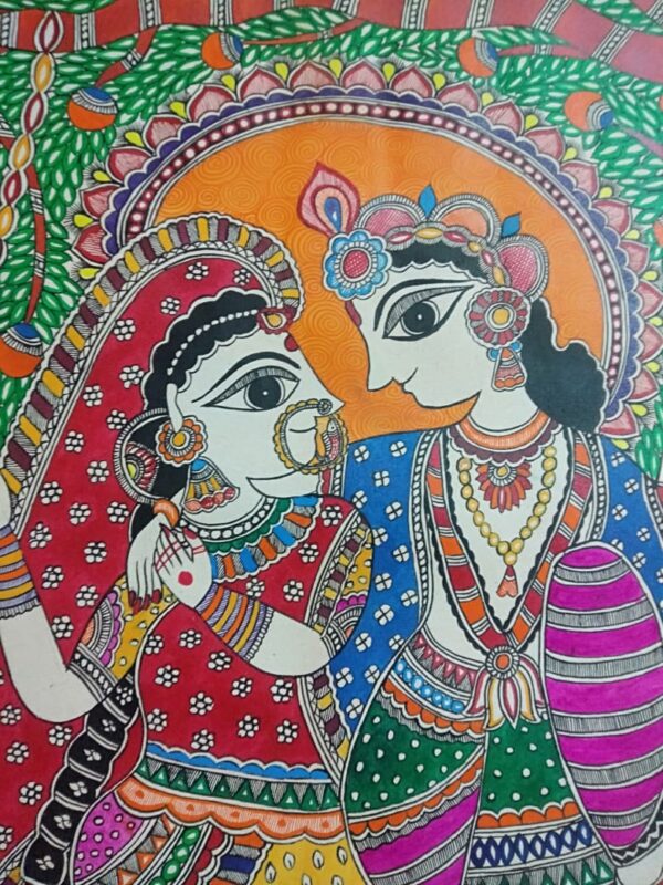 Radha Krishna - Madhubani painting - Bhagavan Thakur - 06