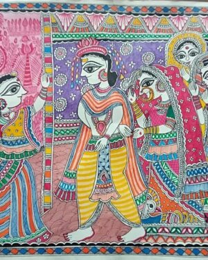 Dwar Chhekai - Madhubani painting - Bhagavan Thakur - 07