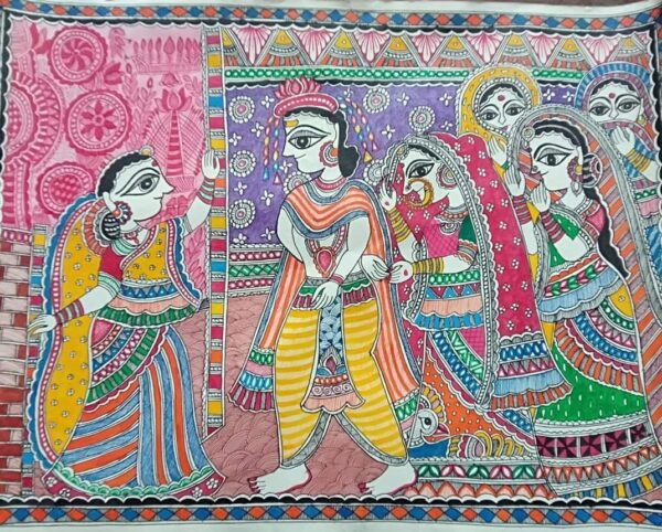 Dwar Chhekai - Madhubani painting - Bhagavan Thakur - 07