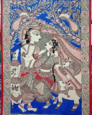 Radha Krishna - Madhubani painting - Kanchan - 03