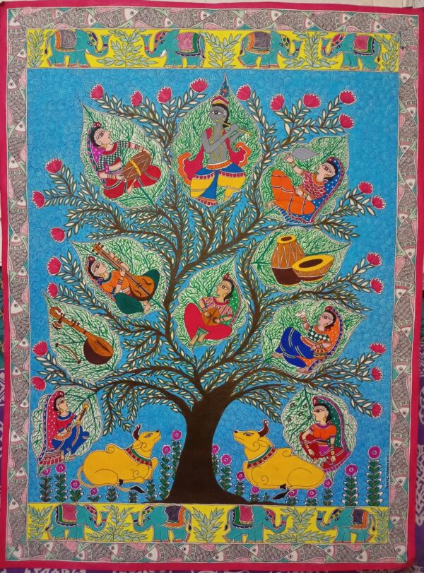 Musical Raas - Madhubani painting - Kanchan - 09