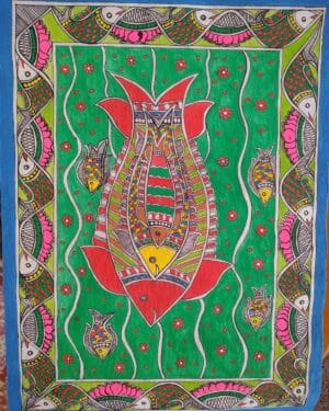 Fish - Madhubani painting - Priya Jha - 02