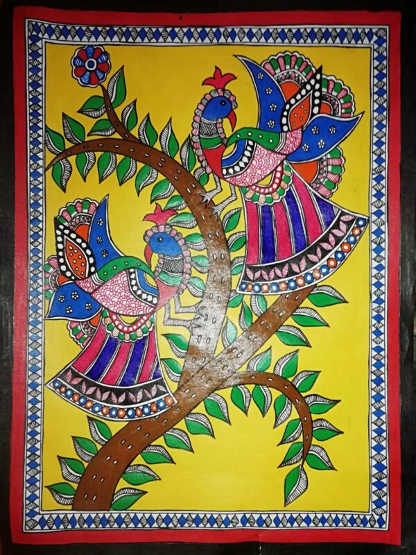 Birds - Madhubani painting - Reshami Kumari - 02