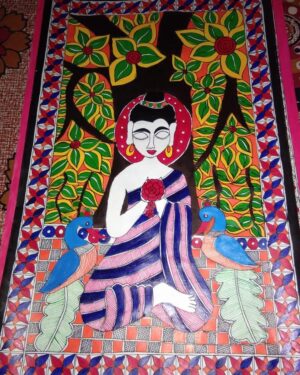 Buddha - Madhubani painting - Reshami Kumari - 11