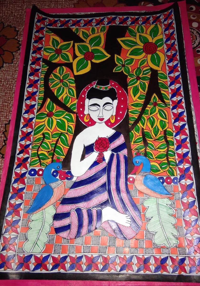 Buddha - Madhubani painting (12