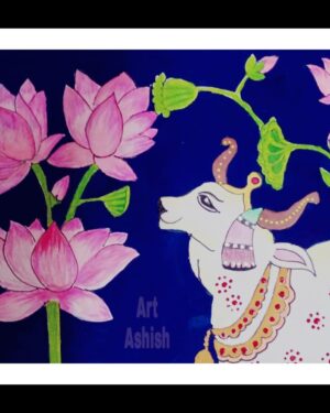 Dhenu Kumud - Pichwai painting - Ashish - 01