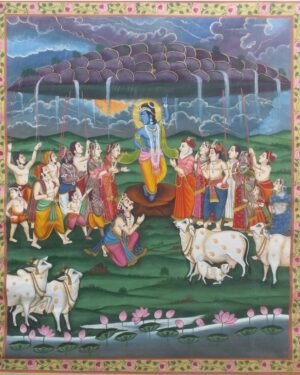 govardhan parvat leela - Pichwai painting - Rohil - 03
