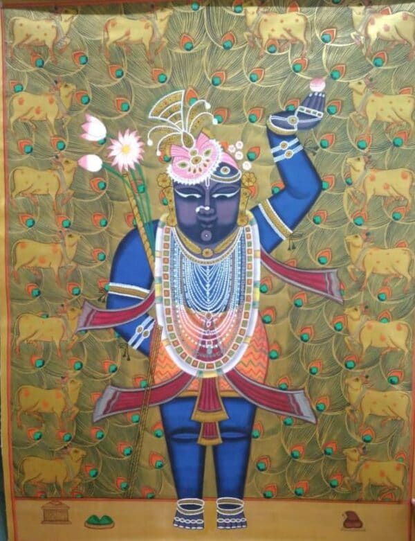 morkutir with gopashtami - Pichwai painting - Rohil - 12