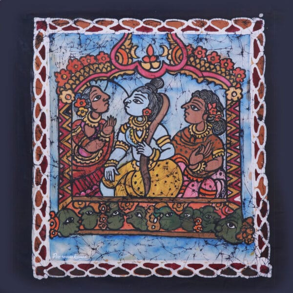 Rama Returns with Sita from Sri Lanka-Batik painting-Prasanna Kumar - 09