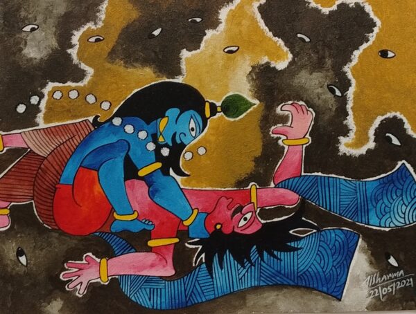 Death of Kamsa - Indian art - Tushar Sharma - 03