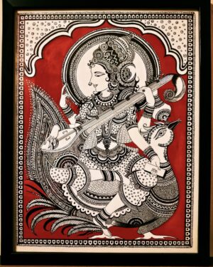 Devi Saraswati Kalamkari Painting Naresh Maghwal 02
