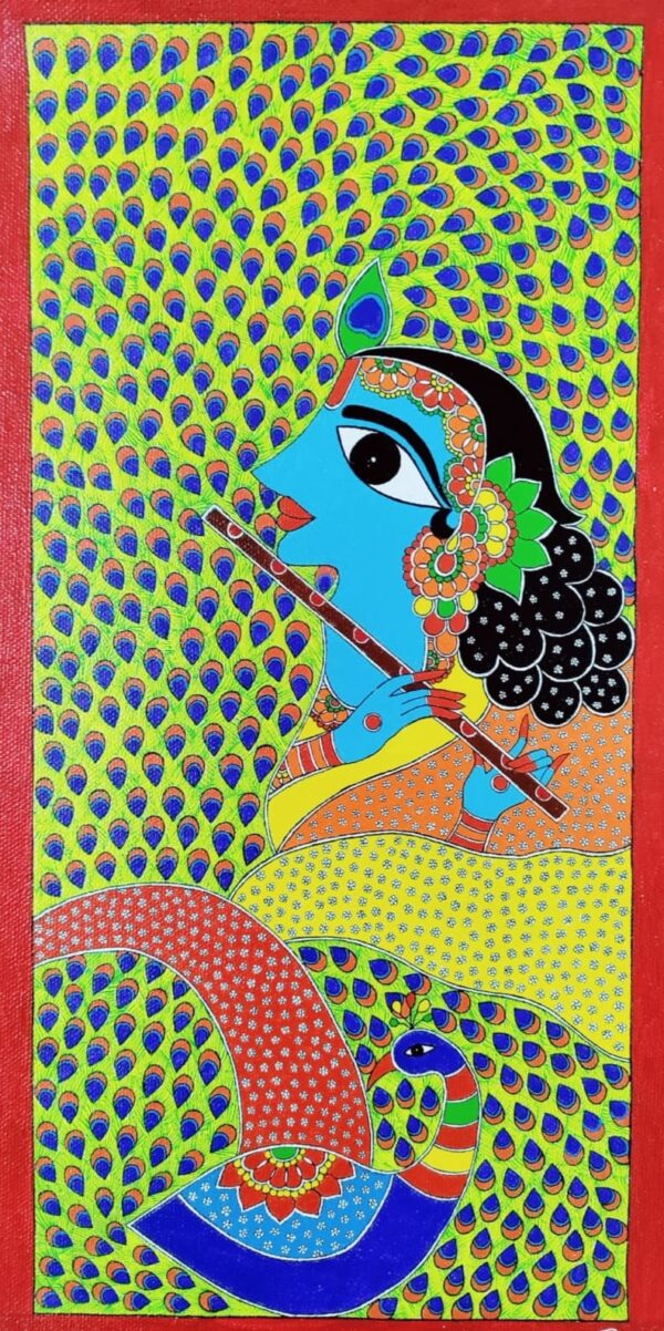 Hare Krishna - Madhubani painting - Renu Singh - 12