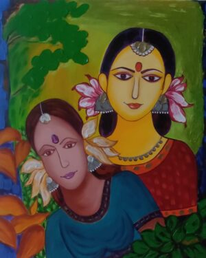 Radha with Sakhi - Indian Art - Monika - 11