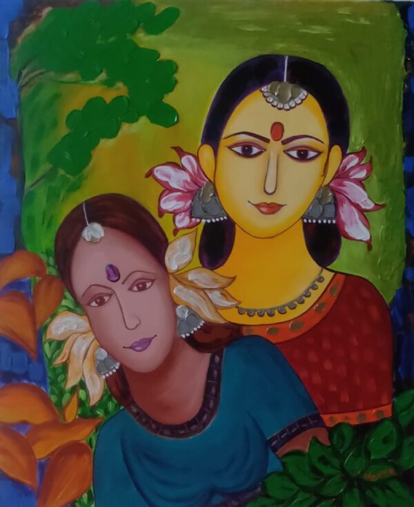 Radha with Sakhi - Indian Art - Monika - 11