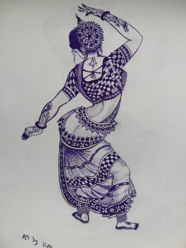 Odissi dancer - Indian Art - Raju - 03