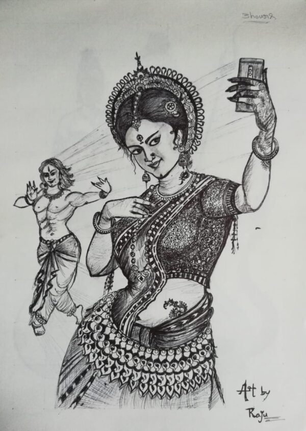 Odissi dancer - Indian Art - Raju - 05
