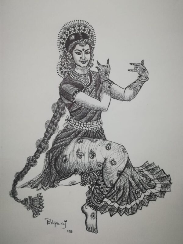 Kuchipudi dancer - Indian Art - Raju - 07