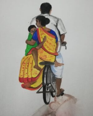 Village Family.- Indian Art - Raju - 11